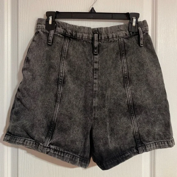 Zara High Waist Paper Bag Acid Wash Western Festival Boho Jean Shorts Size 6 - Picture 6 of 9